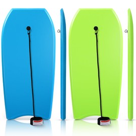 MiniInflat 2 Pack 41" Surf Boards for Beach Lightweight Body Board with EPS Core Pool Skim Boards with Rope Surfing Body Board for Adults Surfing Beach Lake Pool Water Parks(Blue and Green)