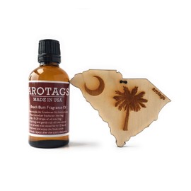 Arotags South Carolina Wooden Car Air Freshener - Long Lasting Backwoods Birch Scent Diffuses for 365+ Days - Includes Hanging Mirror Diffuser and Fragrance Oil - 100% American Made