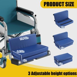 BALAPET Adjustable Wheelchair Leg Rest, High Density Foam Wheelchair Foot Support, Extender Calf Elevated Pad, Soft and Comfortable Leg Cushion Protector for Home Hospital(Blue)