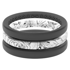 Groove Life Stackable Rose Silicone Ring Breathable Rubber Wedding Rings for Women, Lifetime Coverage, Unique Design, Comfort Fit Ring - Size 6