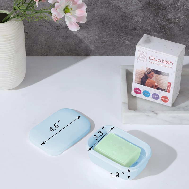 Quatish 2 Pack Travel Soap Container, Portable Soap Holder with