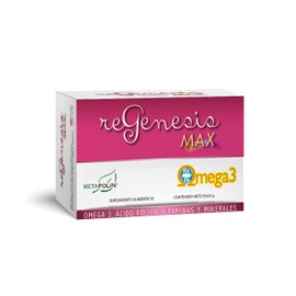 Regenesis Max Suplemento Alimenticio a base de Omega 3 (DHA y EPA), Ácido Fólico (Metafolín), vitaminas y Minerales con 60 Cápsulas