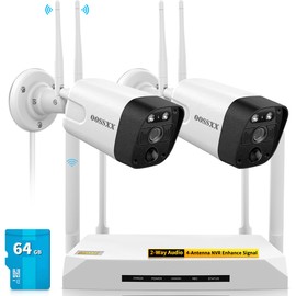 (4-Antennas Enchance) 2-Way Audio & 3K 5.0MP 1944P Outdoor Wireless Security Camera System PIR Detection WiFi Cameras DVR Video Surveillance Indoor