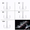 Z&S 50pcs White Feather Dressed Origin Treble Hooks Kit Super