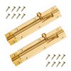 2 Pack Door Bolt Polished Brass Barrel Slide Lock 150mm