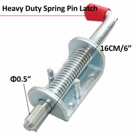 X-Haibei 2 Pcs Trailer Spring Latch Pin, 1/2 inch Barrel Bolt Spring Loaded Silver Latch Heavy Duty for Ramp Door Fence RV