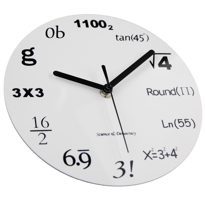 Timelike Math Clock, Unique Wall Clock Modern Design Novelty Maths