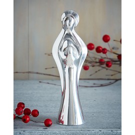 Nambe Madonna Figurine - 9 Inch Virgin Mary Statue for Christmas Home Decor, Elegant Holiday Figurine in Sculpted Alloy, Inspiring Religious Tabletop Display or Mantelpiece Accent