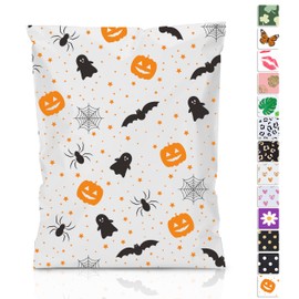 JinRuiKJ - Mailer de polietileno para Halloween, 12 x 15.5 pulgadas, 50 unidades, bolsas de envío impermeables y resistentes a desgarros para ropa, bonitos sobres con autosellado, bolsas de embalaje impresas de Halloween
