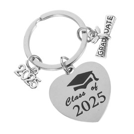 Healeved Graduate Key Chain 2025 Graduation Keychain Stainless Steel Inspirational Present for Graduates