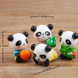 Milya Pack of 12 Cute Miniature Decorative Figures Panda Bear Cupcake Decoration 3.2 x 2.8 cm for Home Kitchen Bedroom Children's Room Garden Shop