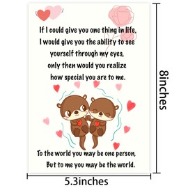 HSHFAMIIY Valentine's Day Card for Him Her, Love Card With Envelope,for Boyfriend Husband Fiance Girlfriend Wife Fiancee | Cute Otter Cards| I Love You Card Valentines Day Gifts