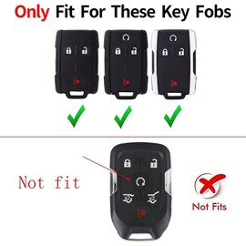 for Smart Key Fob Cover Case Compatible with 2014-2018 Chevy Silverado Colorado 2015-2021 Colorado Smart Remote Control Protector 4 Buttons (Black)
