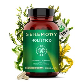 SEREMONY Holstico - 60 Cpsulas Suplemento Alimenticio a base de Microalgas Marinas con Vitaminas A, B, C y E, Aminocidos Esenciales y cidos Grasos... 