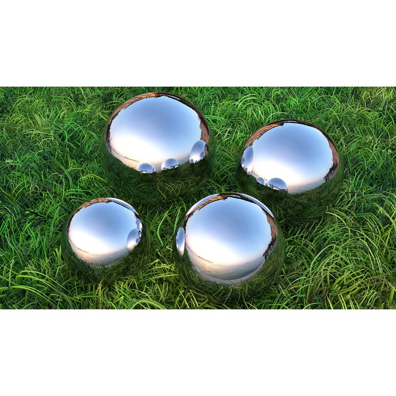 Lulu Decor, Size 12 Silver Stainless Steel Gazing Mirror Ball,