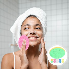12pcs Facial Sponges Face Cleaning Sponge Portable Face Scrubbers Washing Exfoliating Travel Friendly Face Sponges