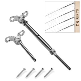 Steel DN Mate T316 Stainless Steel Adjustable Angle from 0° to 180° Fit for 1/8" Cable Railing Kit/Hardware for Wood Post, Swage Turnbuckle Hardware, Marine Grade (6 Runs，12PCS)