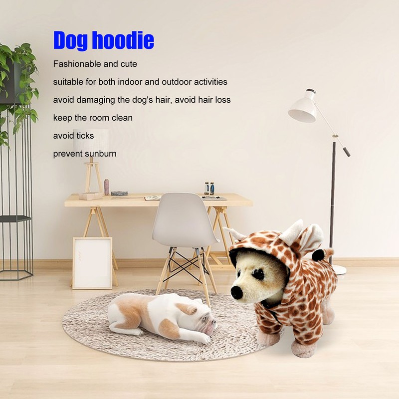 Dog Hoodie Winter Jacket Cute Fun Giraffe Design Warm Puppy