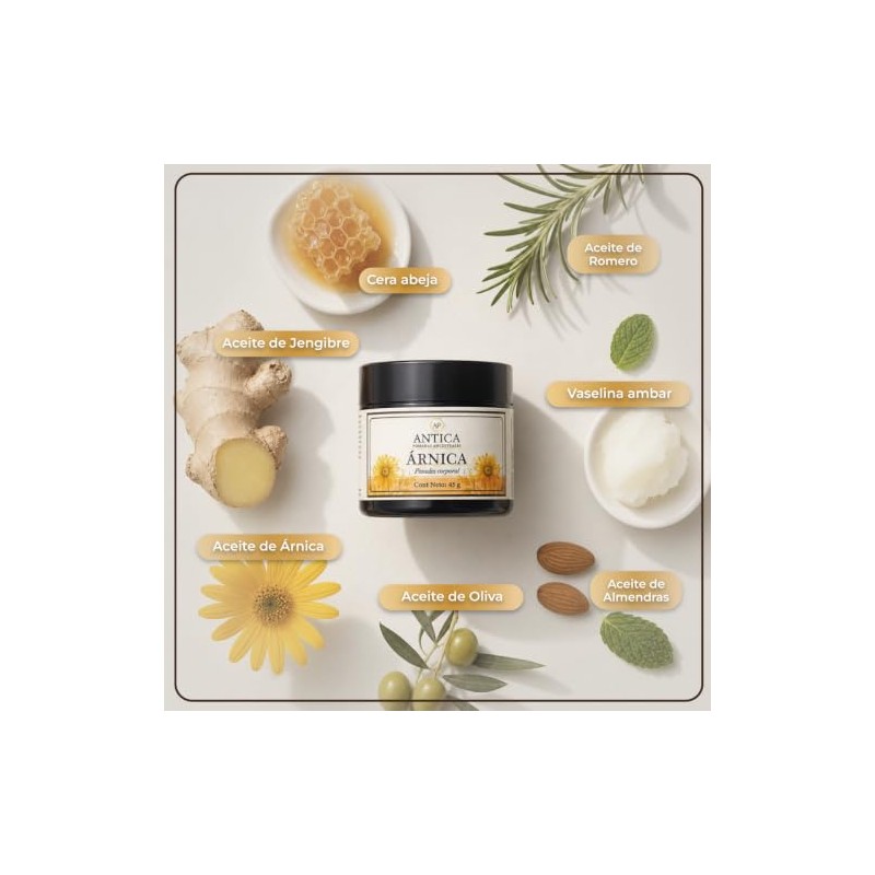 ANTICA Pomada de Árnica 45 g c/u Pomada Corporal con