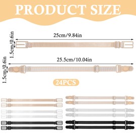 Meyeyaia 24 Pcs Bra Strap Holder,Adjustable Bra Clips for Straps,Keep Bra Straps from Slipping off Shoulders,Conceal Straps Bra Accessories