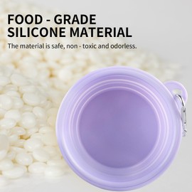 Collapsible Dog Bowls 2-Pack, Portable Travel Dog Bowl with Carabiner, Food-Grade Silicone Pet Bowl for Hiking, Walking (Macaron Pink and Violet)