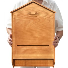 Ciiktopia Large 3 Chamber Wooden Bat House for Hanging and Pole, Ideal for Outdoor Bat Houses and Bat Boxes, Easy Install Hardware Included (Brown)