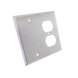 usbargainsound ProCraft Stainless Steel 2 Gang Wall Plate W/Offset Duplex AC