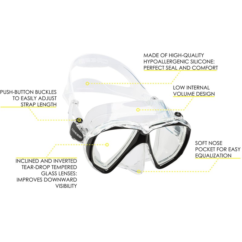 Cressi Ranger & Tao Mask & Snorkel Kits, Clear/Black