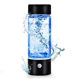 Hydrogen Water Bottle, Portable Hydrogen Water Ionizer Machine, Hydrogen Water Generator, Rechargeable Hydrogen Rich Water Glass Health Cup for Home Travel (Black)