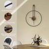 DRELIFAM Modern Wall Clock Large Wall Clock with Walnut Dial