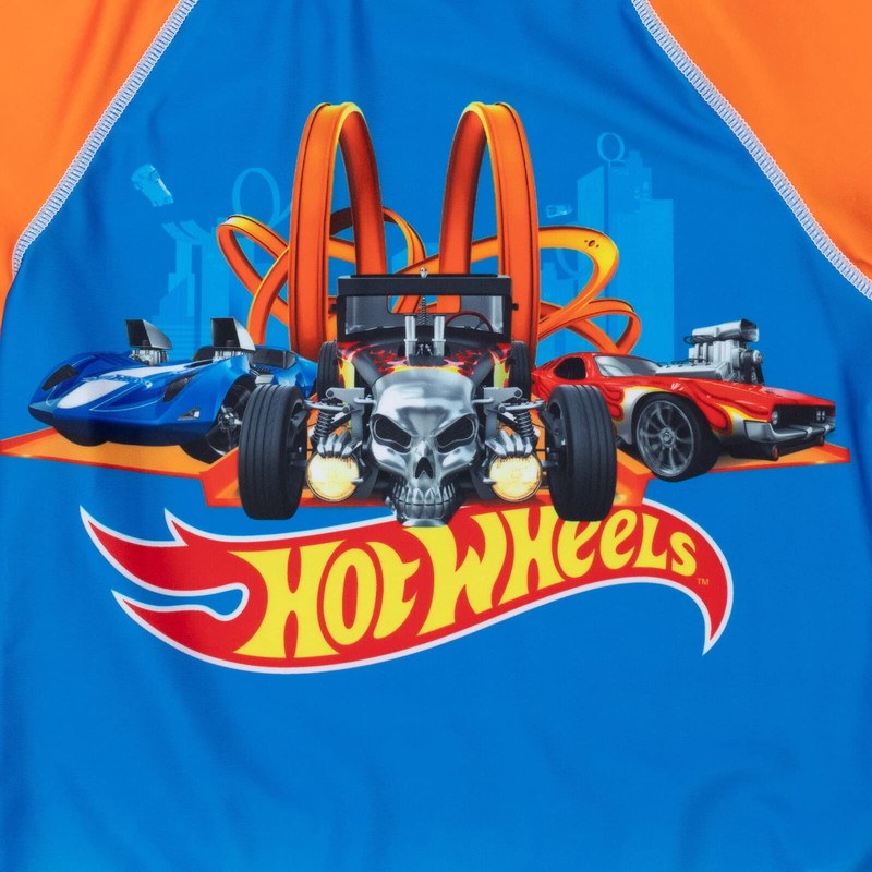 Hot Wheels Little Boys UPF 50+ Pullover Rash Guard Swim