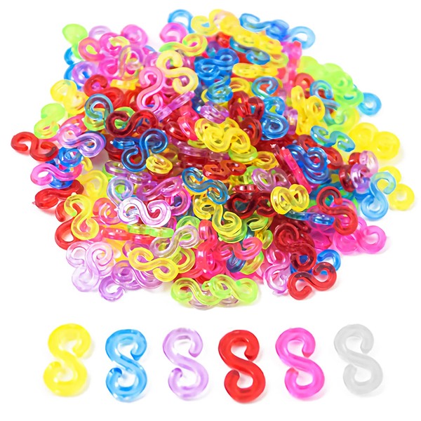 YUTOU Pack of 1000 Colourful Loom Bands Clasps Loom Bands