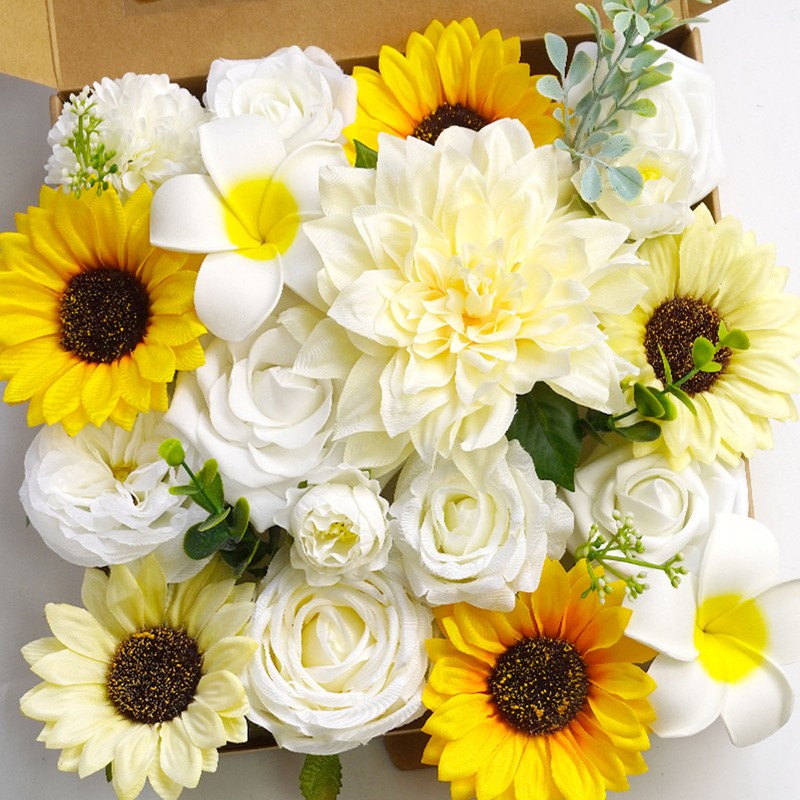 Artificial Flowers Combo Box Set Fake Flowers for DIY Wedding