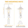 GRUENLICH Dusk to Dawn Outdoor Post Lights, Modern White Exterior