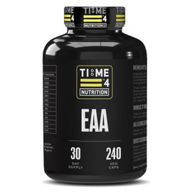 Essential Amino Acids 240 Vegan Capsules Contains All 9 EAAs, All 3 BCAAs + Glycine, Glutamine & Taurine for Muscle Growth & Recovery 30 Day Supply Fermented Amino Acids, High Leucine Content