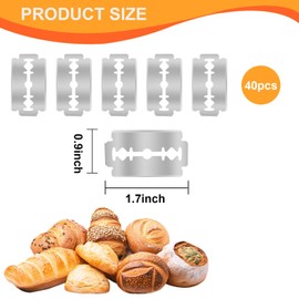 40-Pack Sourdough Bread Lame Blades – 6Cr13 Stainless Steel Razor Sharp Sourdough Scoring Knife for Bread Baking, Pizza Dough, Pastries – Fits Standard Bread Lame Handles (1.7 x 0.9 x 0.04 Inches)
