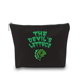 Generic, WCGXKO Funny Weed Lover Gift Devils Lettuce Weed Bag Stoner Gift Humor Cosmetic Toiletry Bag (DEVILS LETTUCE)
