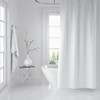 Tropik Home Narrow Width Extra Long White Bathroom Shower Curtain