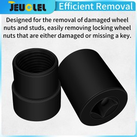 JEUCLEL 2PCS 1/2" Drive Emergency Lug Nut Remover Socket, Twist Locking Wheel Nut Socket Set for Stripped Lug Nut Removal 13/16" & 1" Compatible with Most Vehicles for Keyless Locking Nut Removal