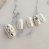 Crystal Snowflake Handmade Nail Tips - Long Oval / 크리스탈