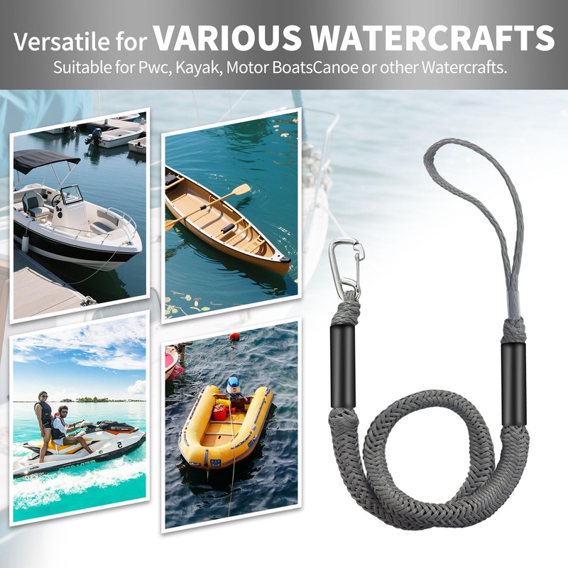 NIUTRIP Bungee Dock Line with Stainless Steel Clip – Boat
