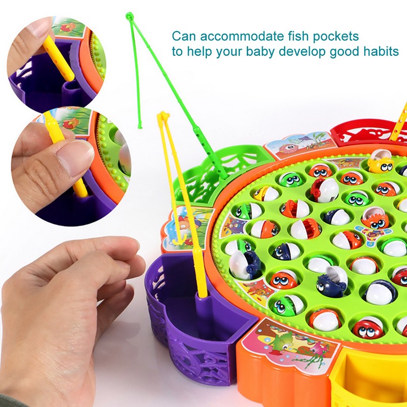 Fishing Game Toy Set with Rotating Board fishing plate Parent