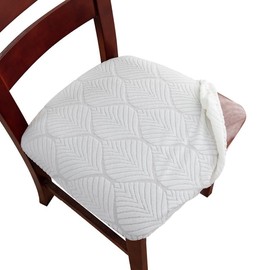 Genina Waterproof Dining Room Chair Cover Set of 4, Stretch Jacquard Seat Covers for Dining Room Chairs, Kitchen Parsons Chair Covers Slipcover Protector