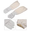 Beekeeping Bee Gloves- Soft White Goat Leather With Cotton Gauntlets