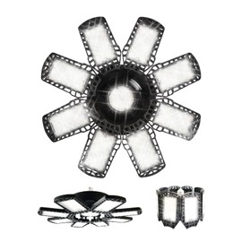 2 Pack LED Garage Light,Super Bright Screw in E26/E27 Ceiling Shop Work Lamp, 150W 15000 Lumen Deformable Basement Bulb Fixture with 8 Adjustable Panels, Commercial Bay Lighting for Workshop, Attic