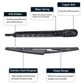 Rear Wiper Arm Blade, for Kia Sedona 2006-2014 - MIKKUPPA Back Windshield Wiper Assembly Replacement - All Season Natural Rubber Cleaning Window