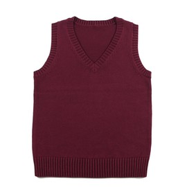 Mocoecole Knitted Vest, Spring & Summer, Light, Students, V-neck, Vest, School, High School Students, Sleeveless Sweater, Plain, Loose Fitting, Unisex -