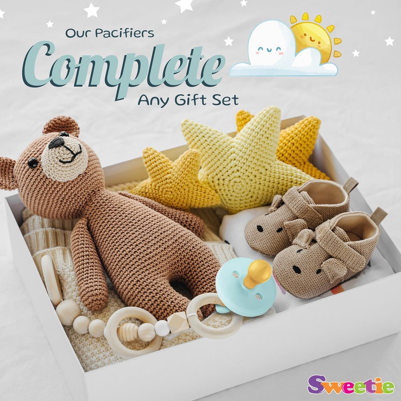 SWEETIE Rubber COLOR Pacifier Natural Rubber Pacifier Rounded 1 Count
