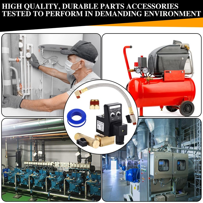 Bonuci 2 Sets Electronic Drain Valve Kit Automatic, 110V Timed