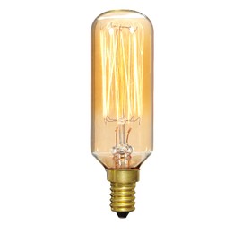 Satco S2420 40 Watt 20 Lumens T9 Incandescent Candelabra Base Soft White 2700K Vintage Cage Gold Coil Design Light Bulb, Dimmable